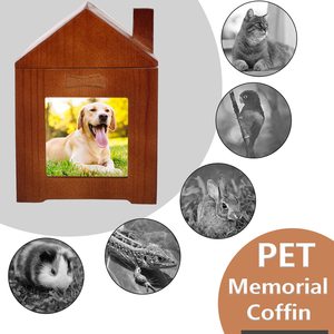 Urnes commémoratives personnalisées Petdom pour chiens et chats, avec cadre photo, en bois naturel, pour cendres. - Product Image 3