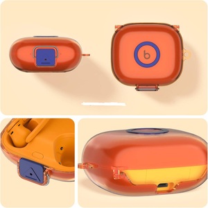 Funda transparente con cierre seguro para <span class=keywords><strong>Beats</strong></span> <span class=keywords><strong>Powerbeats</strong></span> <span class=keywords><strong>Pro</strong></span> 2 con llavero, cubierta transparente a prueba de golpes para <span class=keywords><strong>Powerbeats</strong></span> Pro2 - Product Image 4