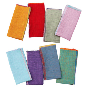 Tissu en coton écologique durable à double couche vintage carré personnalisé en gros, bord <span class=keywords><strong>jacquard</strong></span> AB, franges, gaze - Product Image 4