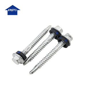 <span class=keywords><strong>Vis</strong></span> de toiture en métal à tête hexagonale en acier au carbone avec rondelle EPDM noire moletage à double filetage <span class=keywords><strong>mécanique</strong></span> #12-14*3 ". - Product Image 2