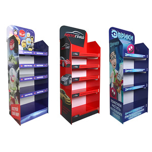 Corrugated Display Racks Uv Printing Customizable Foldable Modern Eco-Friendly PVC Foam Board Floor <strong>Hook</strong> Display <strong>Shelf</strong> - Product Image 1
