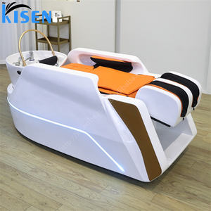 Lit de massage pour <span class=keywords><strong>shampoing</strong></span> Kisen Salon-<span class=keywords><strong>Pro</strong></span> avec anneau de spa capillaire, traitement coréen du cuir chevelu et chaises ergonomiques de luxe - Product Image 6
