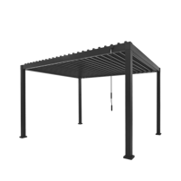 Abeille jardin moderne autoportante en aluminium étanche bioclimatique persiennes rétractables motorisées cellule solaire coulissante Pergola Gazebo