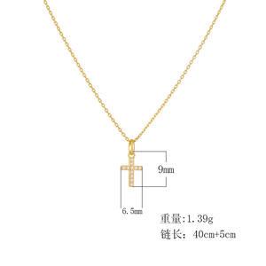 925 argent Sterling religieux 18K plaqué or bijoux Simple jésus court croix pendentif chaîne collier ras du cou pour les femmes - Product Image 5