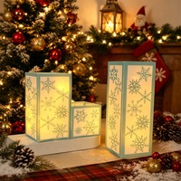Abat-jour de Noël en forme de bonhomme de neige et de maison du Père Noël, lanternes en plastique de Noël, abat-jour de chambre de Noël, décorations de fête pour la maison