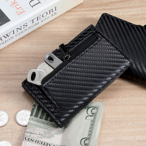 Dropshipping Tactical RFID Anti-Theft Aluminum Popup <b>Wallet</b> Short Carbon Fiber Flick <b>Smart</b> <b>Wallet</b> with Hook Loop Closure Unisex - Product Image 3