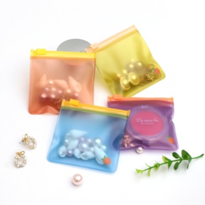 Pochette zippée en plastique transparent avec logo imprimé personnalisé, sacs à bijoux zippés holographiques givrés - Product Image 6