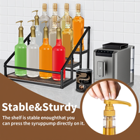 Support de sirop de comptoir en bois en métal rustique 3 niveaux 12 porte-bouteilles étagère de rangement résistante aux rayures pour cuisine Café Bar salle à manger