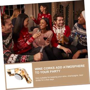 Bouchon de bouteille de champagne en acier inoxydable avec logo personnalisé, en matériau PP durable, scellé sous vide, pour vin mousseux, avec logo métallique - Product Image 3