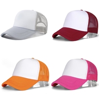 Gorras Trucker Personalizadas Bordadas de Alta Calidad, Gorra de Béisbol Lisa de 5 Paneles con Malla Trasera y Sublimación, Gorra de Alto Rendimiento