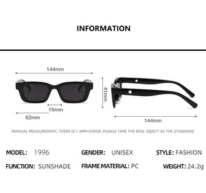 Gafas de Sol Unisex Vintage de Marco Pequeño, Rectangulares, Estilo Ojo de Gato, Lentes de PC con Protección UV400 para Uso Diario y Viajes - Product Image 2