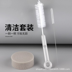 Ensemble de brosses de nettoyage pour tasses, 3 pièces, manche long en plastique avec éponge pour bouteilles et gourdes, nettoyage en profondeur - Product Image 3