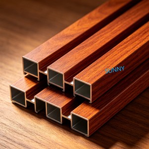Perfil de Aluminio con Recubrimiento de PVDF en Color <span class=keywords><strong>RAL</strong></span> Personalizado, con Acabado de Madera, para Fachadas de Edificios de Alta Gama - Product Image 4