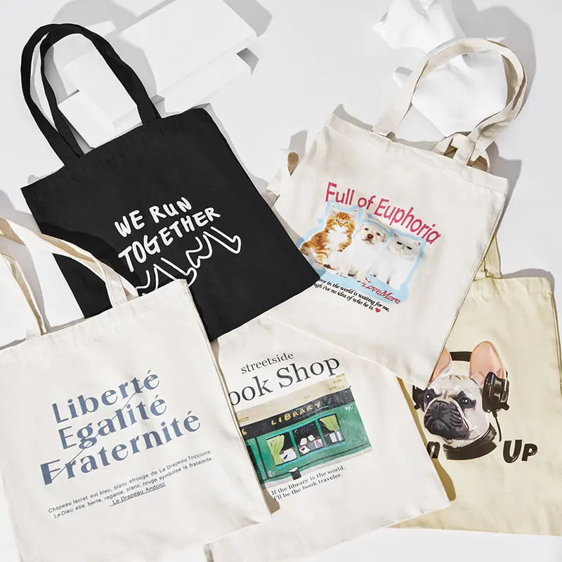 Stampa personalizzata con grafica riutilizzabile in bianco verde borsa Tote in tela con Logo personalizzato regalo Shopping Eco cotone borse Tote
