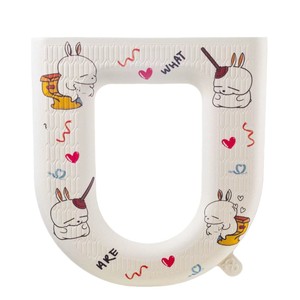 Sticky Toilet Mat EVA <b>Waterproof</b> Warm For All Seasons Thick <b>Adhesive</b> Printed Toilet Seat Cover - Product Image 1