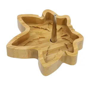 YHS custom leaf wooden ashtray portable ashtray sustainable funny silicone ashtray