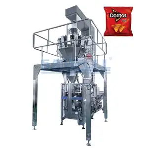 Automatic vffs vertical packing machine multi-head weigher nacho chip crisp flake snack food packaging machine