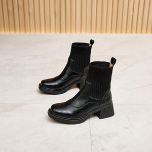 <span class=keywords><strong>Botas</strong></span> de Media Caña de Cuero Genuino Vintage Hechas a Mano para <span class=keywords><strong>Mujer</strong></span>, Otoño Invierno 2025, de Lujo, con Suela Gruesa - Product Image 2