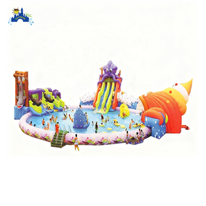 Parc aquatique gonflable rond extérieur pour équipements de jeux aquatiques, zone de divertissement aquatique - Product Image 6