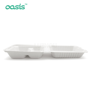 100% compostable mía bột giấy vỏ sò nhà hàng Takeaway hộp đựng thức ăn thân thiện với môi trường và phân hủy dùng một lần - Product Image 4