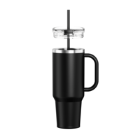 Gobelet isotherme personnalisé en acier inoxydable de 40 oz avec poignée, isolation sous vide 12-24h, vente en gros, pour la rentrée scolaire, anti-fuite
