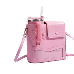 Nouveau design – Sac bandoulière en PU pour femme avec porte-bouteille d'eau 40 oz – Sac pour femme - Product Image 3