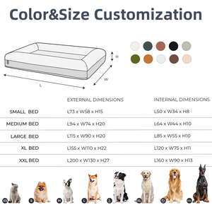 سرير كبير من رغوة الذاكرة OEM ODM سرير كلب حيوان أليف قابل للغسل مخصص سرير كلب فوم فاخر قابل للإزالة مقاوم للماء - Product Image 4