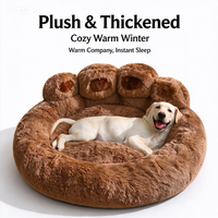 Coussin pour chien lavable, surélevé, en microfibre pelucheuse, pour chiens âgés, grand modèle, pour la maison, toutes saisons, pour sols en bois dur