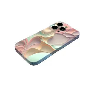 Funda de teléfono brillante de concha dura de película abstracta colorida