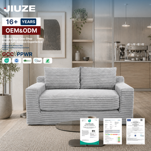 Komprimiertes Knochenloses Cloud Loveseat Sofa 2-in-1 Konvertierbares Stoff-Cord-Memory-Schaum-Sofa Ohne Montage für Kleine Räume - Product Image 1