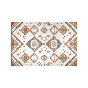 Alfombra bohemia rectangular antideslizante para sala de estar y comedor, lavable con agua, diseño estampado. - Product Image 1