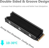 Термопрокладка MHQJRH M.2 2280 SSD с двусторонним алюминиевым радиатором, обработанная на ЧПУ, для ПК/PS5 PCIe NVMe SATA