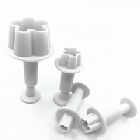 Ensemble de 3 emporte-pièces en plastique en forme de petite fleur, populaires pour le bricolage, pour la décoration de gâteaux