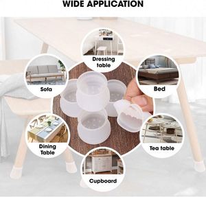 Furniture Silicone Protection Cover Chair Leg Floor Protectors Elastic Silicone Protection Cover <b>Pads</b> for Desk Legs - Product Image 6