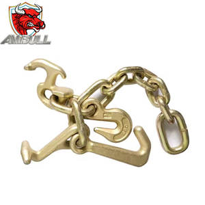 Ambull Chaînes de remorquage à usage intensif à des <span class=keywords><strong>prix</strong></span> abordables Chaînes de remorquage galvanisées G80 G70 en acier soudé Chaîne de remorquage 3/8 avec crochet plié - Product Image 2