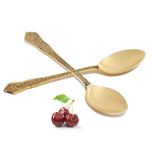 Ready to Sale High Quality <b>Gold</b> Plated Durable Brass <b>Spoon</b> Trendy Design Handmade Bulk Quantity for Hotel/Restaurant/Home Use - Product Image 3