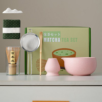 Geling Nouveau Fouet à Matcha en Bambou Tendance, Ensemble Matcha Chinois Personnalisé Économique avec Cuillère à Matcha et Tamis, avec Boîte Cadeau