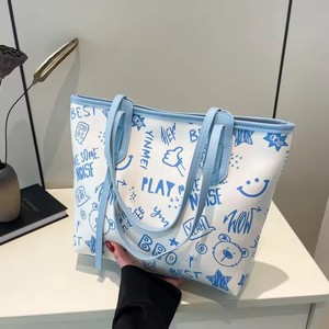 Borsa a Spalla da Donna THK Grande Capacità, Nuova Borsa a Mano Sottobraccio con Stampa Cartone Animato, Stile <span class=keywords><strong>Van</strong></span> Letterario Dolce - Product Image 3