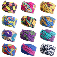 Bando Salib Atas Simpul Elastis Wanita, Ikat Rambut Perempuan Motif Afrika Lembut, Aksesori Rambut Ikat Kepala Terpilin