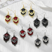 Boucles d'oreilles pendantes chauve-souris gothiques d'Halloween, boucles d'oreilles en alliage émaillé, boucles d'oreilles pendantes chauve-souris ovales vintage pour les boutiques de détail