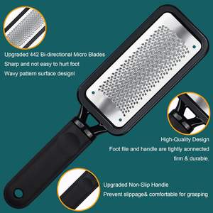 Râpe à pieds professionnelle géante en acier inoxydable pour éliminer les callosités, outil de spa, accessoires de soin des pieds en plastique, beauté et soins personnels - Product Image 2