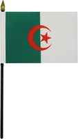 Drapeau de table Algérie AZ FLAG 2026, prix de gros, mini drapeau de bureau algérien 100% polyester 15 x 10 cm, lance dorée