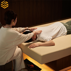 <span class=keywords><strong>Table</strong></span> de <span class=keywords><strong>massage</strong></span> moderne en bois de style thaïlandais, durable, avec appui-tête intégré, éponge haute densité, trous respirants pour la tête, pour hôtel, salon, spa - Product Image 5