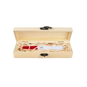 Boîte de rangement rectangulaire en bois avec couvercle rabattable pour test de grossesse, boîte cadeau souvenir pour bébé - Product Image 4