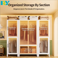 Armoire de rangement autoportante moderne en acier, grande capacité, anti-poussière, pour chambre à coucher, mobilier domestique, vente en gros, facile à assembler