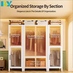 ארון אחסון עצמאי מודרני מפלדה, עמיד, בעל קיבולת גדולה, עמיד לאבק, רהיטים לחדר שינה ביתי, קל להרכבה - Product Image 3