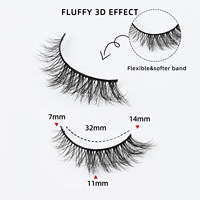 Vente en gros usine de faux cils en bande personnalisés, faits main, 100% vison véritable, légers, naturels, effet 3D, effet plumeux, sans cruauté, réutilisables