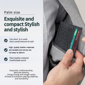 Nueva cartera minimalista delgada de cuero para hombres y mujeres RFID bloqueo bolsillo frontal fino tarjetero elegante fábrica de carteras - Product Image 6