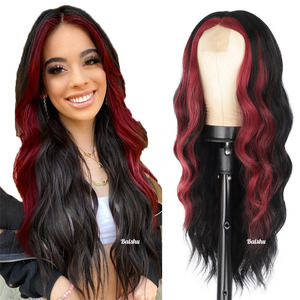 Peluca <span class=keywords><strong>de</strong></span> Cabello Largo Ondulado con Degradado <span class=keywords><strong>de</strong></span> Color, Estilos Brasileños y Vietnamitas, Buena Calidad para Mujeres Negras, Venta al Por Mayor <span class=keywords><strong>de</strong></span> Fábrica - Product Image 1