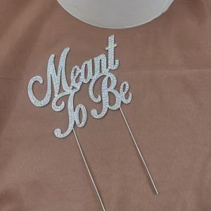 Pensata per Me Toppers per Cupcake in carta argento glitterata Toppers per decorazioni per feste - Product Image 3